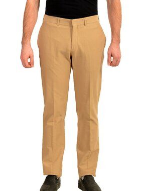 Malo Men's Beige Flat Front Dress Pants US 32 IT 48